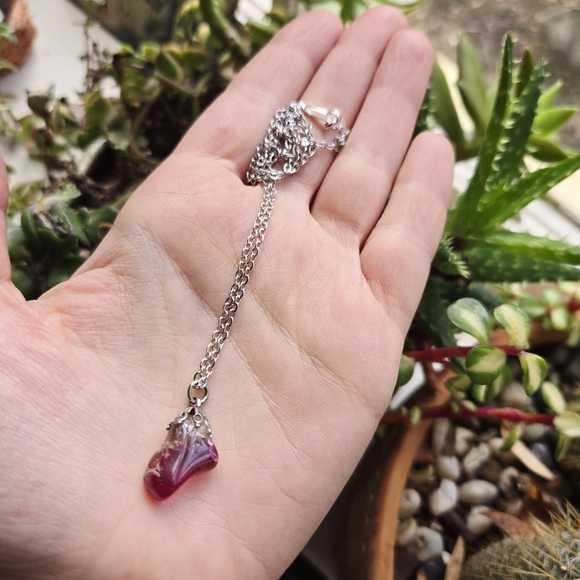 Vintage Carved Quartz Boho Bohemian Stone Necklace - Picture 13 of 13